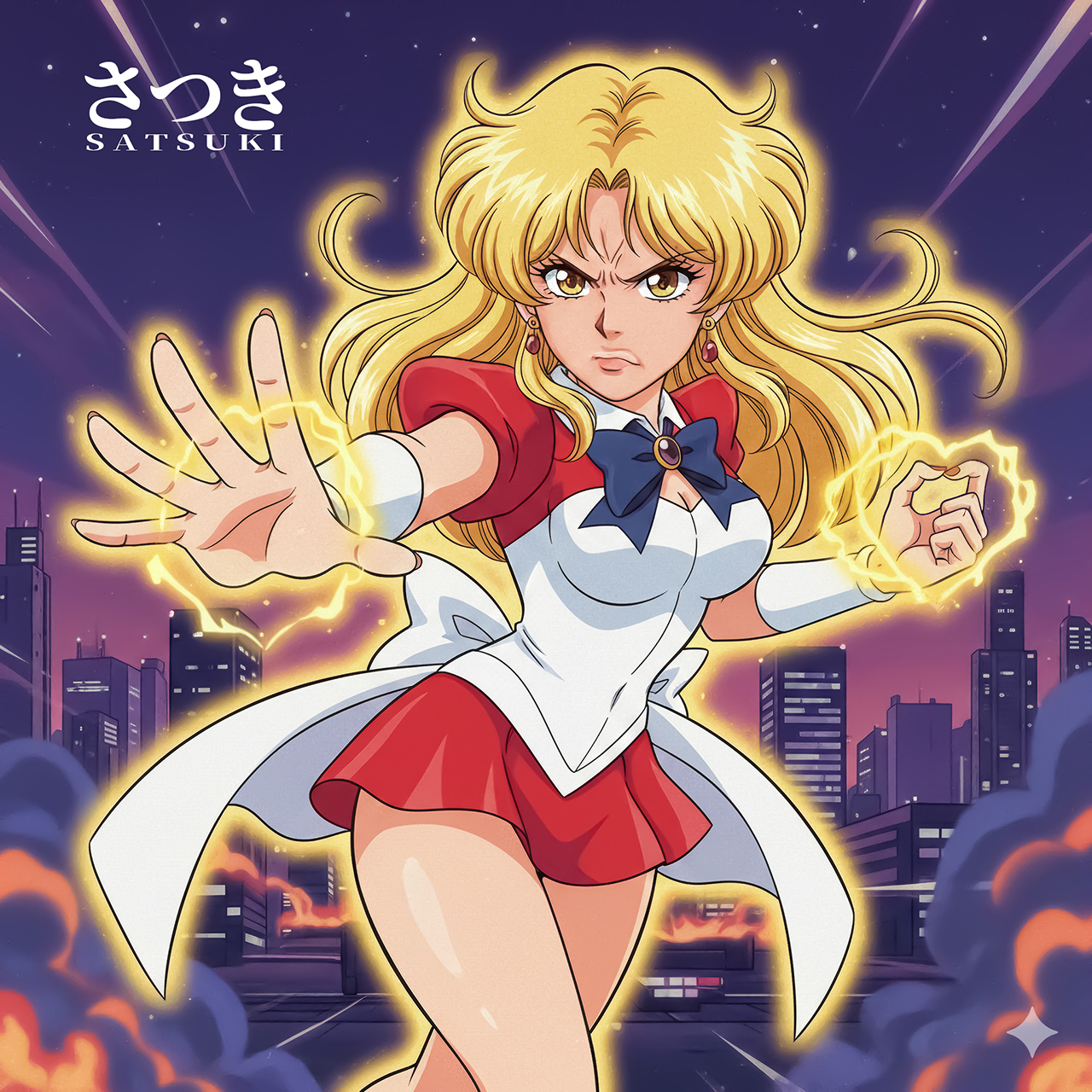 今日のGemini君-以前作ってもらった「増税戦隊ザイゲンガー」に対抗するヒロインの絵を描いてもらったよ